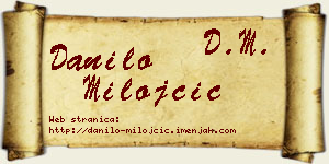 Danilo Milojčić vizit kartica